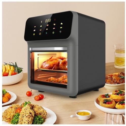 Combo de Horno Tostador y freidora de Aire Grande de 10 l, freidora de Aire Visual Inteligente de 1350 W-1900 W, Horno de convección Multifuncional, freidora sin Aceite con 10 preajustes