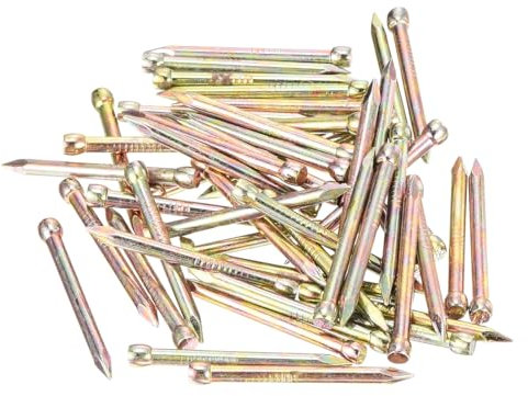 sourcing map Finishing Nails 50pcs 28mm 1.1 Inch Hand-Drive Hardware Carbon Steel Nail Lost Head Nails, Color Zinc