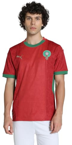 PUMA Mens Morocco Home Shirt 2025 Adults Red/Green M