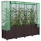Hochbeet mit Gewächshaus-Aufsatz Rattan-Optik 160x40x153 cm, Xichuzi Palettenrahmen, Hochteich, Gemüsebeet, Kräuterregal Balkon, Blumenbeet, Kräuterspirale, Tomatenbeet, Pflanzhochbeet - 4015803