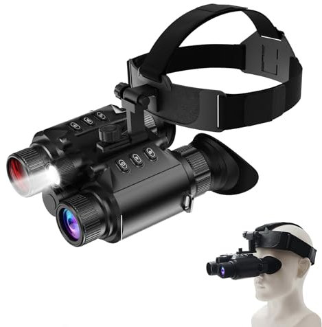 Nachtsichtbrille, Nachtsicht-Fernglas für Erwachsene, 4K 2500FT Head-Mounted Infrarot NVG mit 64GB Karte, taktisches Licht, 8X Digitalzoom für Outdoor, Camping und Reisen, klare Sicht bei Nacht