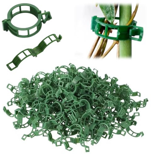 EAPMGQR 100 pcs Plant Supports for Outdoor Plants, Tomato Plant Support Clips, Plant Clips for Climbing Plants, Twine Vine Trellis Cage, Vegetable Garden Plant Support Clips Grafting Tools