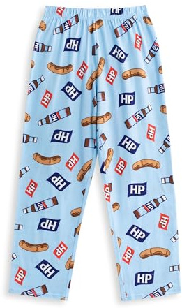 HEINZ HP Sauce Mens Lounge Pants | Adults Multicoloured Casual Wear Bottoms with HP Brown Sauce & Sausage All Over Print | Graphic Print Homewear Pants | Savoury Condiments Merchandise Gift