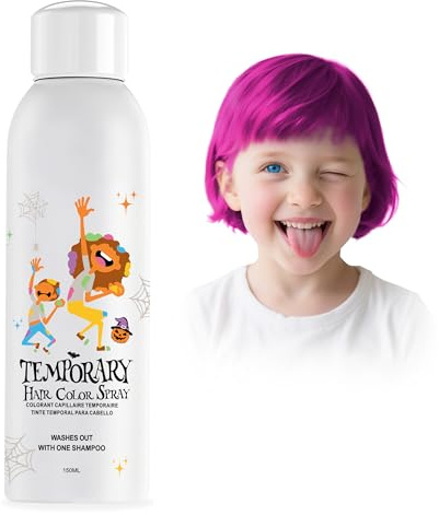 Rosa Temporäre Haarfarbenspray, Silber Sofortige Haarfarben-Alternative für Teens Männer Frauen, Schnelles Styling für Party Weihnachten Halloween, Abwaschbar, 150ml
