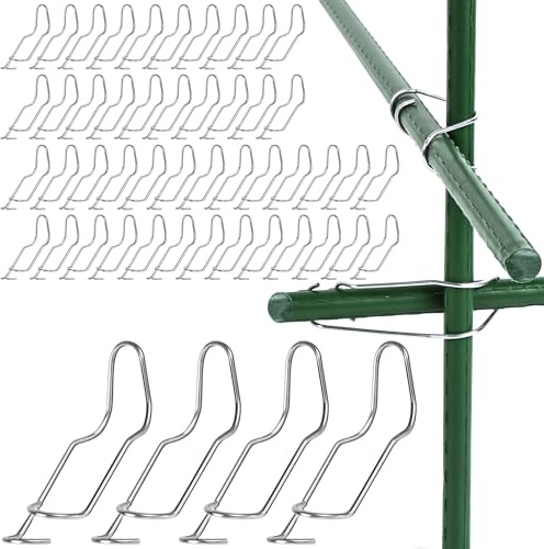 DHGKVK 50 Tonkinklammern,Edelstahl-Bambusklammern zum BAU individueller Rankgitter für Zimmerpflanzen, Ideal zur Befestigung von Bambusstangen und Pflanzenstäben. (16mm)