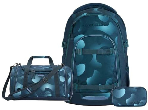 Coocazoo Mate Schulrucksack Set 3tlg. inkl Sporttasche (Aqua Flow)