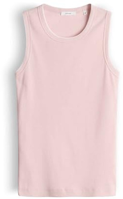 OPUS Damen Top | Geripptes Tanktop mit kontrastfarbenen Bündchen Slim Fit Rose Tint, 42