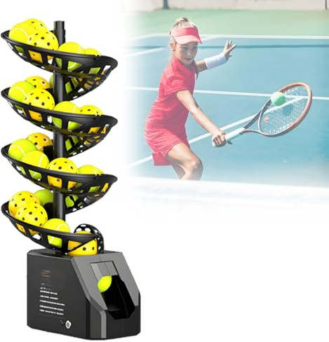 Tennisballmaschine, 3,5 Sekunden Serve, 33-Ball Kapazität, 10H Akku, Fernbedienung & Höhenverstellung, Trainer für alle Schwierigkeitsstufen