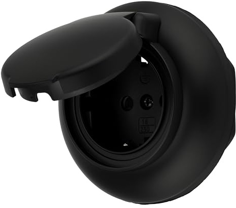 Unterputz Retro Steckdose IP44, Steckklemme, All-in-One, Serie VX1 schwarz-matt