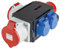 as - Schwabe MIXO Starkstromverteiler – CEE-Stecker 400V/16A/5-polig, ca. 11 kW - Starkstrom Adapter - 1x Schuko, 1x CEE 400 V 32 A 5-polig, 1x CEE 400 V 16 A 5-polig – Made Germany – IP44, 60522