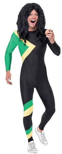 Smiffys Jamaikanischer Held Kostüm, Schwarz, mit Jumpsuit