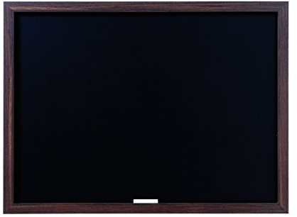 Bi-Office Optimum - Tableau à Craie Noir, 60 x 45 cm, Cadre en MDF Noyer