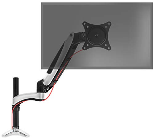 Duronic DM651X2 Brazo para Monitor 15 a 27 de Pared | hasta 8 kg | Brazo de 58cm con Resorte de Gas | Cabezal VESA 75 y 100 Giratorio e Inclinable -90°+85°| Incluye Placa para instalacion en Pared