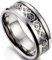 Flongo Herrenring Männer Ringe Bandring Daumen Ring Siegelring Wolfram Wolframcarbid Silber Schwarz Irish Celtic Knot Irischen Keltisch Knoten Drachen Herren-Accessoires, Größe 75