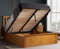 Wooden Ottoman Storage Bed, Happy Beds Phoenix Oak Wood Modern Bed Frame - 4ft6 Double (135 x 190 cm) with Orthopaedic Mattress Included