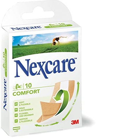Nexcare Ultra Stretch Comfort Flexible Band Pflaster, 6 cm x 10 cm, 10/Packung