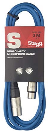 Stagg SMC3 CBL 3 m XLR to XLR Microphone Cable - Blue