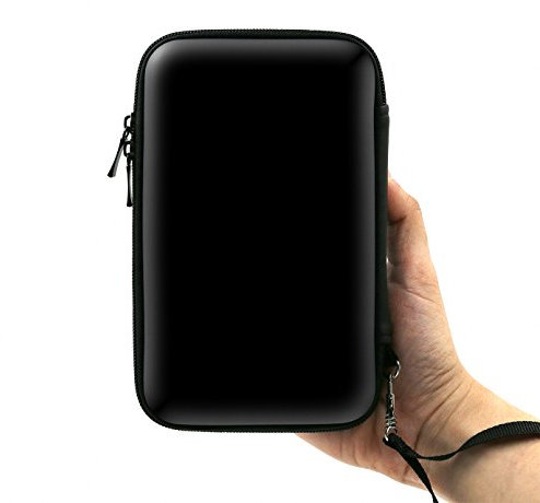 ADVcer 3DS Case, EVA Waterproof Hard Shield Protective Carrying Case with Detachable Hand Wrist Strap Compatible with Nintendo New 3DS, 3DS, 2DS XL or DSi, DS Lite, Black