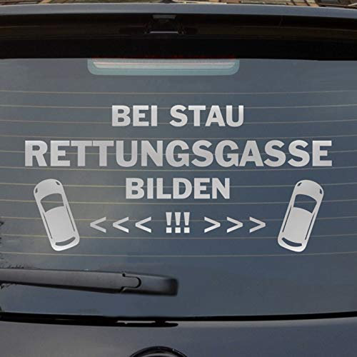 Hellweg Druckerei Bei Stau Rettungsgasse bilden Auto Aufkleber Sticker Heckscheibenaufkleber