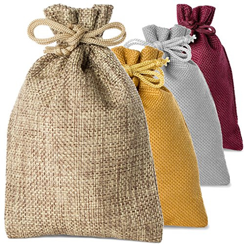Adventino 12 Set Jute-Säckchen Farbe Natur, Größe 10 x 15 cm für den eigenen Adventskalender zum Befüllen (in 4 erhältlich)