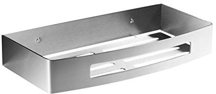 Ambrosya - Cestino Doccia in Acciaio Inox - Mensola Bagno Doccia Vassoio Angolare Supporto Cestino