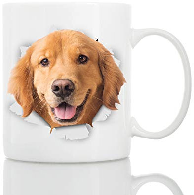 Golden Retriever Coffee Mug - Ceramic Funny Coffee Mug - Perfect Dog Lover Gift - Cute Novelty Coffee Mug Present - Great Birthday or Christmas Surprise for Friend or Coworker, Men and Women (11oz)