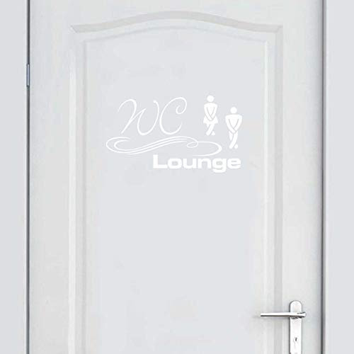 INDIGOS UG - Wandtattoo Wohnzimmer - Wandaufkleber WC Lounge Türaufkleber 30cm x 17cm - weiß - Aufkleber Kinderzimmer Schlafzimmer Küche Badezimmer Büro Dekoration