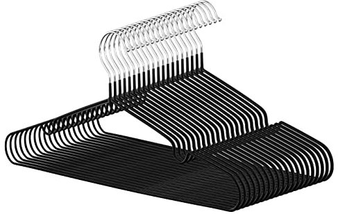 K-ONE Pack of 20 Premium Space Saving Rubber Coated Metal Hangers - Heavy Duty Hangers
