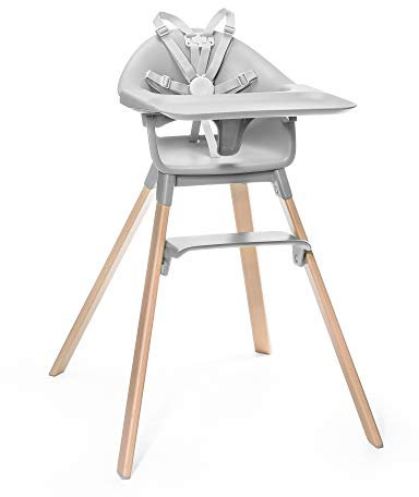 Stokke Clikk - Seggiolone con vassoio + imbracatura, leggero, resistente e adatto ai viaggi, ergonomico con caratteristiche regolabili, ideale per 6-36 mesi o fino a 15 kg