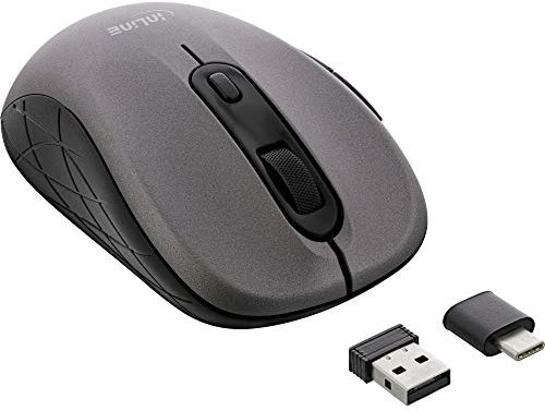 InLine® Maus 3-in-1, Bluetooth + 2X 2.4GHz Funk, 5 Tasten, optisch, grau/schwarz
