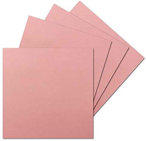 FarbenFroh by GUSTAV NEUSER 50 Einzel-Karten Quadratisch - 15 x 15 cm in Altrosa - 240 g/m² - blanko Bastel-Karten, Postkarten, Bastelkarton in Ton-Papier Qualität