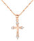 zxb-shop Halskette Kreuz Halskette Paar Sterlingsilber-Halskette glückliche hängende Art und Weise Schmuck for Männer und Frauen (Rose Gold) Frauen Halskette (Color : A)