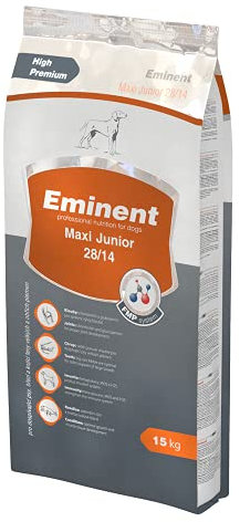 Eminent Maxi Junior (1x 15 kg)| High Premium Hundefutter mit extra großen Kroketten|Trockenfutter für heranwachsende Hunde und trächtige und laktierende Hündinnen großer und riesiger Rassen