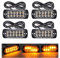 Willpower 4pcs 12LED Feu Stroboscopique Urgent Bleu Feux de Gabarit Latéraux Voiture 12V 24V Barre Lumineuse LED Balise Clignotante de Sécurité pour Remorque Utilitaire Bateau Tracteur Véhicule