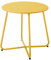 Meluvici Patio Small Outdoor Side Table Waterproof Round Metal Steel Side Table Weather Resistant Portable Outdoor and Indoor End Table for Garden Balcony Yard, Yellow
