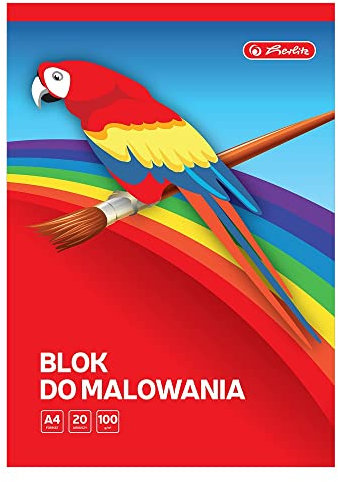 Herlitz® Zeichenblock | Format A4 | 20 Blatt | Weißes Papier, Malen mit Bleistift, Skizzieren, Schneiden, Falten | Grammatur 100g/m² | Schneeweiß Praktisch