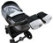 Babylux Fußsack DELUXE THERMO FLEECE Kinderwagen 90cm Kinderwagenfußsack Buggy/Muff Sportwagen warm und winddicht (Schwarz + Grau mit Handmuff)