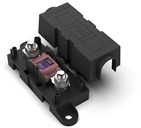 AUPROTEC Sicherungshalter für MEGA Sicherungen mit Schutzabdeckung inkl. Mega Sicherung 250 A rosa