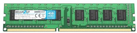 BRAINZAP 4GB DDR3 RAM DIMM PC3-10600U-09-11-A1 1Rx8 1333 MHz 1.5V CL9 Computer PC Arbeitsspeicher