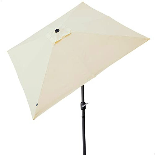 AKTIVE 61119 - Sombrilla jardín y terraza exterior cuadrada antiviento 3x3m/Altura 2,7m/Protección UV50/Estructura de aluminio, fácil de plegar e instalar/Sombrillas terraza, parasol jardín
