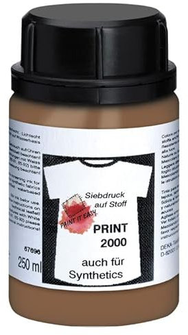 PAINT IT EASY NEU Siebdruckfarbe DEKAPRINT 2000 Deckend, 250 ml, Dunkelbraun