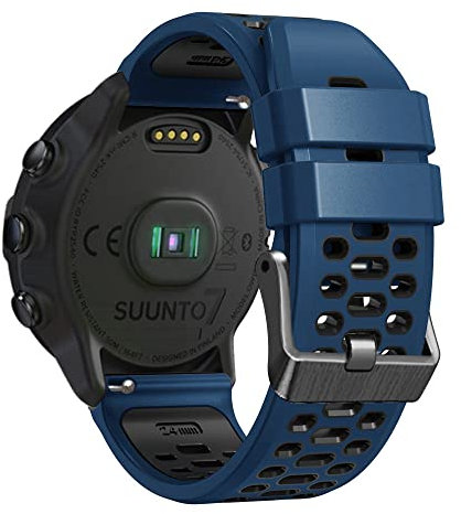 KINOEHOO Ersatzarmband kompatibel mit Suunto 7/mit Suunto 9 Baro/mit Suunto 9/mit Suunto Spartan Sport Wrist HR/mit Suunto D5 Armband Weiche Uhrenarmbänder.(Nachtblau schwarz)