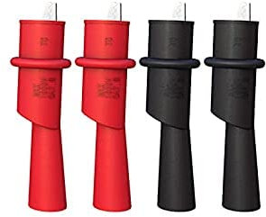 4PCS Multimeter Crocodile Clips Insulated Crocodilian Clip Metal Alligator Clip Crocodile Clamp Electrical Clamp for Multimeter Testing Probe, Black and Red
