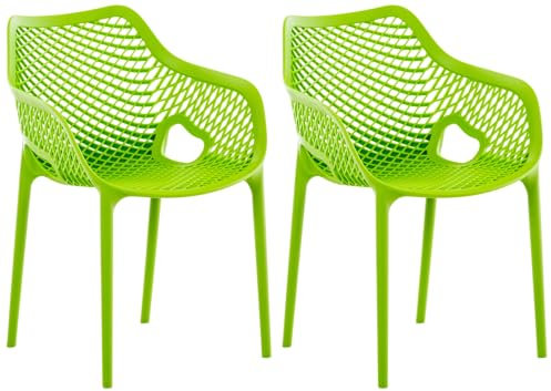 CLP XL-Bistrostühle Air I Stapelstühle Air Aus Kunststoff Mit 44 cm Sitzhöhe I Outdoor-Stühle Mit Wabenmuster, Farbe:grün