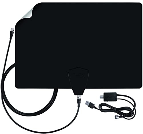 Antennas Direct ClearStream Flex Amplified Indoor TV Antenna, UHF VHF, Multi-Directional, Reversible, 50+ Mile Range – w/Jolt Switch Amplifier
