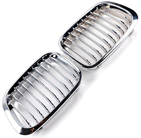 Rejilla delantera cromada izquierda y derecha compatible con BMW E46 316i 318i 320i 323i 325i 328i 330i Sedan Pre-LCI