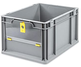 PROREGAL Eurobox NextGen Insight Cover | HxBxT 22x30x40 | 20 Liter | Niedrig/Gelb | Eurobehälter, Transportbox, Transportbehälter, Stapelbehälter