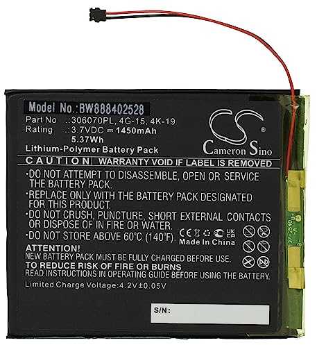 vhbw Akku kompatibel mit Pocketbook Basic 3 614 eBook Reader (1450mAh, 3,7V, Li-Polymer)