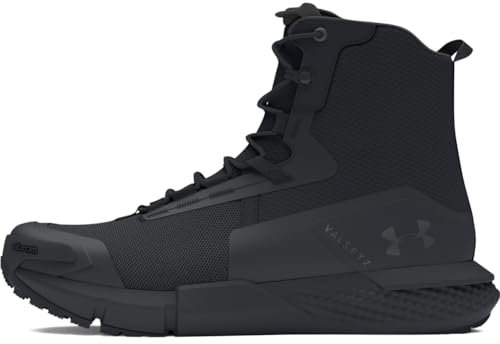 Under Armour UA Charged Valsetz Zapatos tácticos para hombre, cómodas botas de montaña, color negro/negro/gris azabache