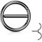 Treuheld® Nippelpiercing - Brustpiercing Ring & Stab - Schwarz - Segment Clicker - Brustwarzen Piercing - 1,6 x 12 x 15mm